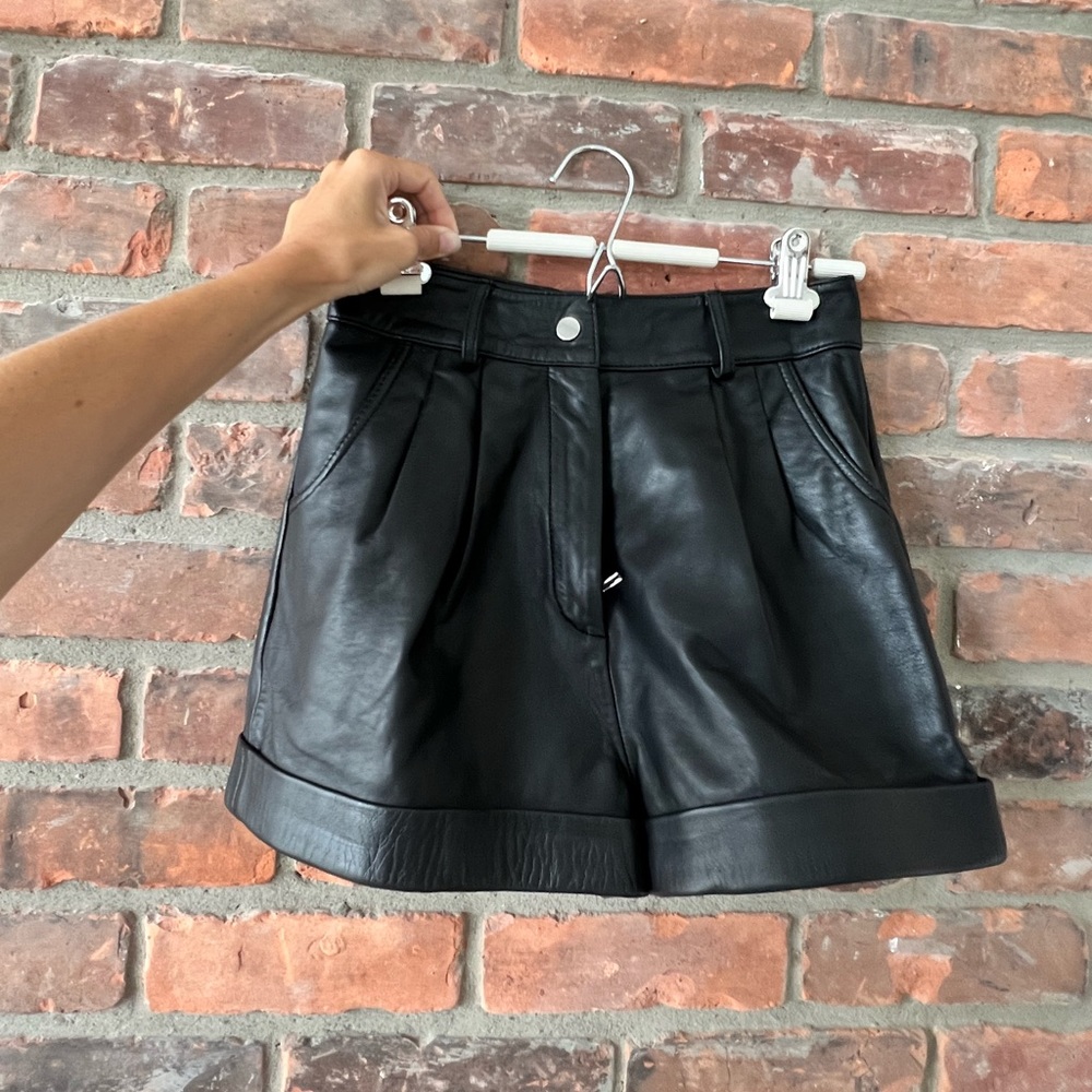 Maje 100% Leather Shorts -XS